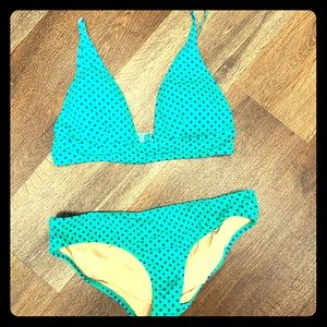 J. Crew plunge v-neck polka dot bikini